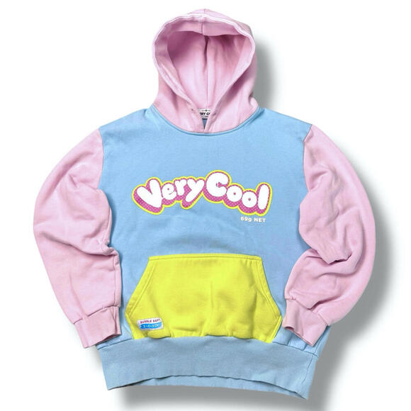 The Bubblegum “Very Cool” Hoodie Puffed Print Colorful Childish Barbie Size L - Picture 1 of 9